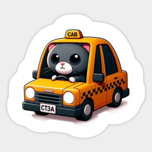 kitty the cabbie Sticker